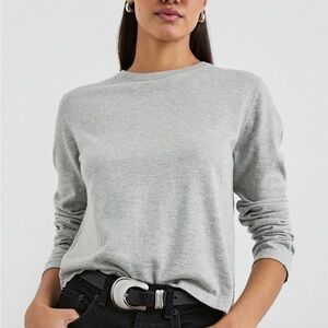 Women's Gray Cashmere Crewneck